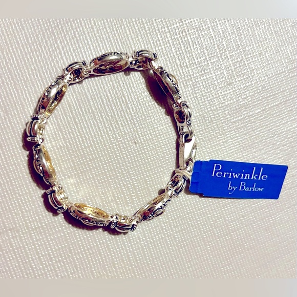 NEW SILVER And GOLD TONE BRACELET PERIWINKLE BY BARLOW With TAG - Picture 10 of 10